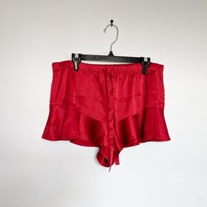 Victoria Secret Red Silk PJ Shorts